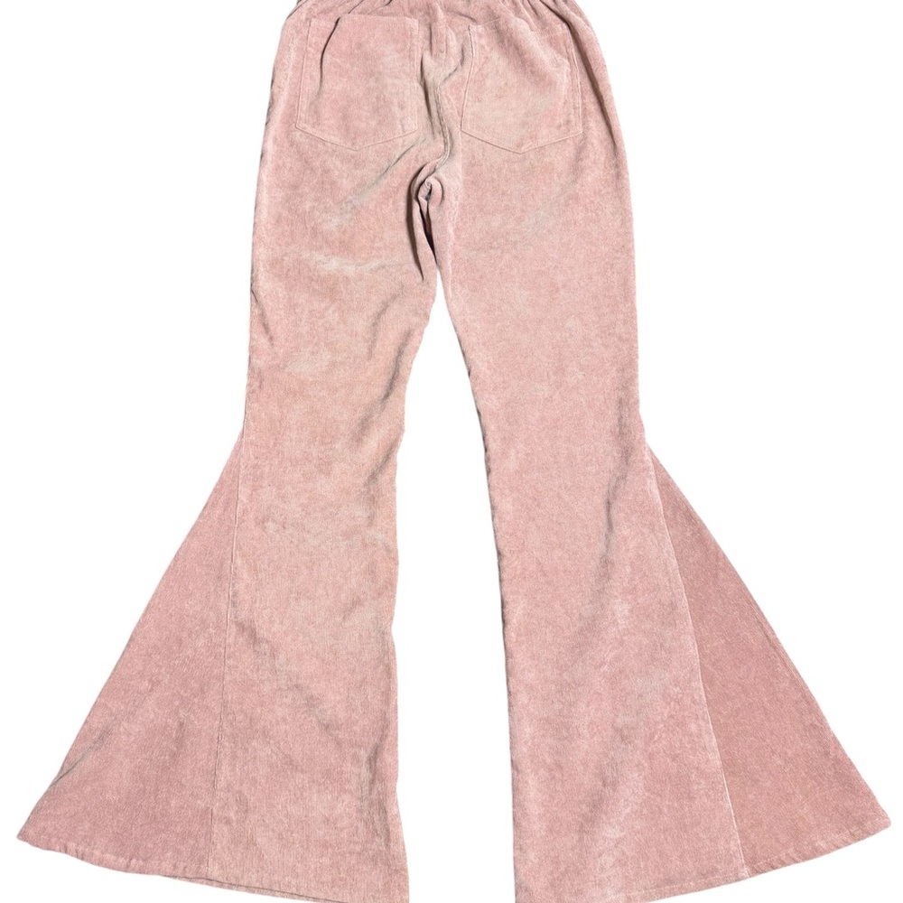 FAVLUX Dusty Pink Flare Velour Corduroy Women’s Pants size small